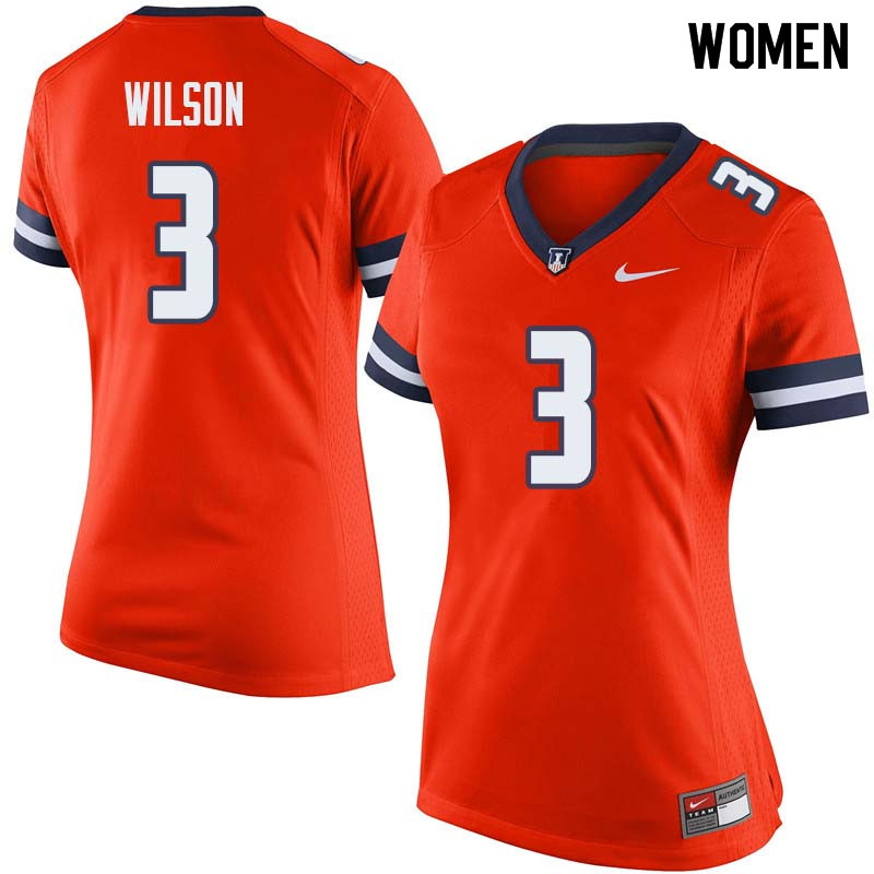 Women #3 Tavon Wilson Illinois Fighting Illini College Football Jerseys Sale-Orange